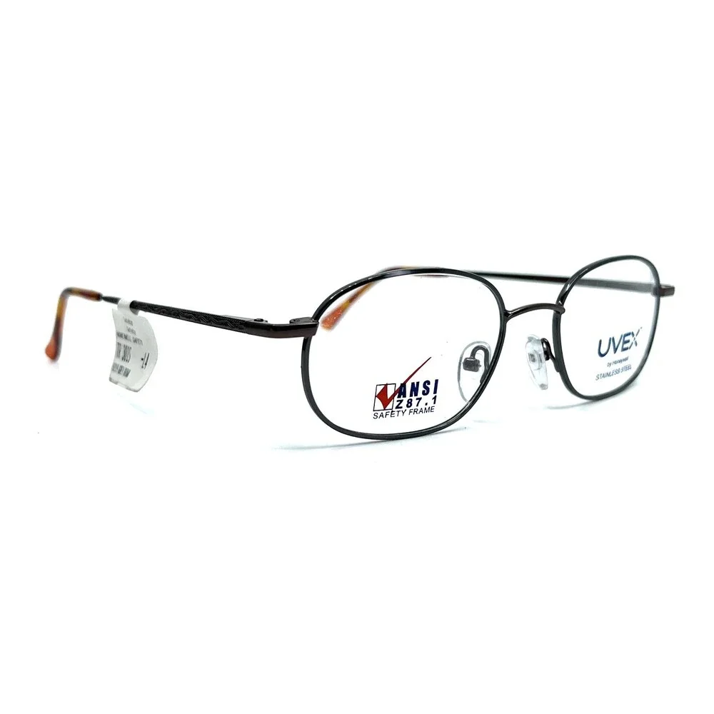 Uvex by Honeywell TR301S Gray Brown Round Oval eyeglasses Frames 52[]19 140 mm